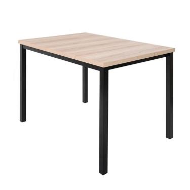 Imagem de Mesa Tubo 4 Lugares 110X78Cm Tampo Mdp Mega Ciplafe Preto/Carvalho Montreal