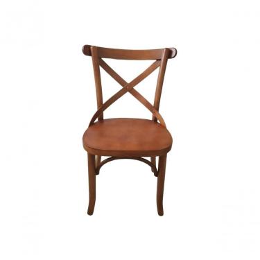 Imagem de Cadeira Bruna X Madeira Maciça Gourmet Restaurante Cafeteria Casa Castanho Mogno