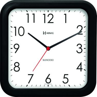 Imagem de Relógio De Parede Herweg 660041 Preto Branco E Cinza Sweep Preto