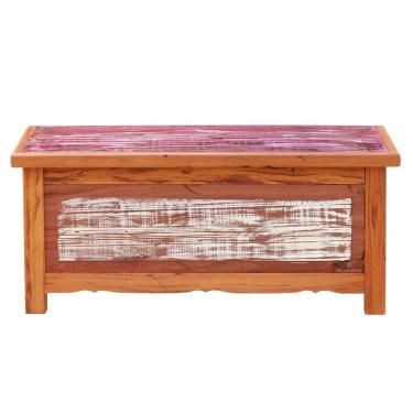 Imagem de Baú Banco 1 M Madeira Maciça Com Pátina