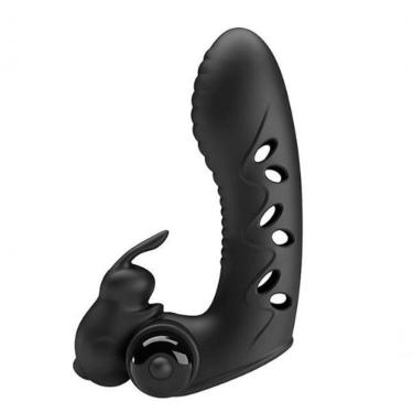 Imagem de Dedeira E Estimulador De Clitóris Com Vibro Vance - Pretty Love - Preto