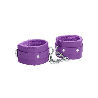 Imagem de Tornozeleira De Plush E Couro Roxa Ouch Plush Leather Ankle Cuffs Purple Roxo