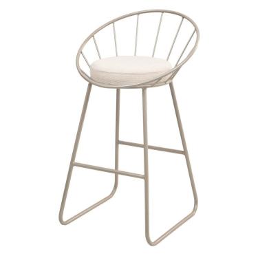 Imagem de Banco Médio Cozinha Barzinho Metal Sunset Champanhe-off White