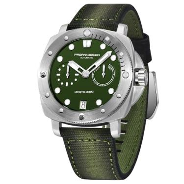Imagem de Pagani Design Relógio Mecânico Automático Masculino Esportivo Mergulho Pulseira de Nylon Impermeável Relógio Masculino Calendário Automático Relógio de Vidro Safira, Prateado, verde, Tendência