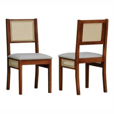 Imagem de Kit 2 Cadeiras Urban Lateral e Encosto Telinha Natural Assento Estofad