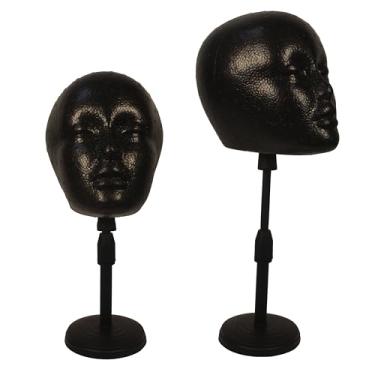 Imagem de FASHION DO - Pacote Com 2 Perucas Ou Chapéus Ajustáveis, Suporte Para Cabeça De Manequim Isopor Preto (33 A 43 Cm) (Preto 01)