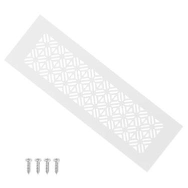 Imagem de PATIKIL Capa de ventilação de porta de 25 x 7 cm, capa de ventilação de grade de alumínio resistente com parafusos de montagem para porta de guarda-roupa de armário, branca