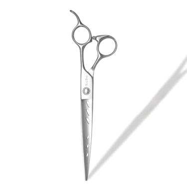 Imagem de SnipStar 7,5 polegadas Professional Pet tesoura reta VG10 aço corte tesouras para cuidados de cães