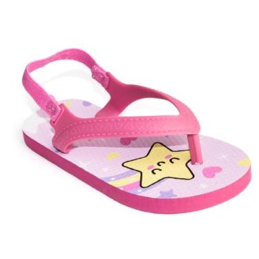 Imagem de Sandália Molekinha Menina Infantil Chinelo Bebê Confortável, Rosa, Lil