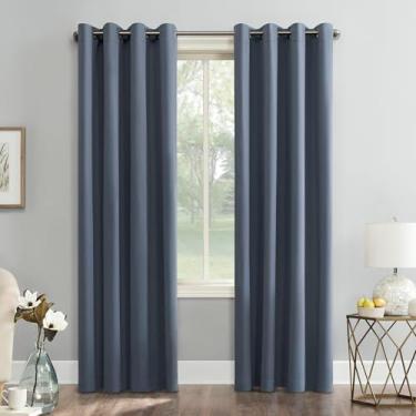 Imagem de Sun Zero Painel de cortina blecaute Easton Economia de energia, 137 cm x 160 cm, azul jeans