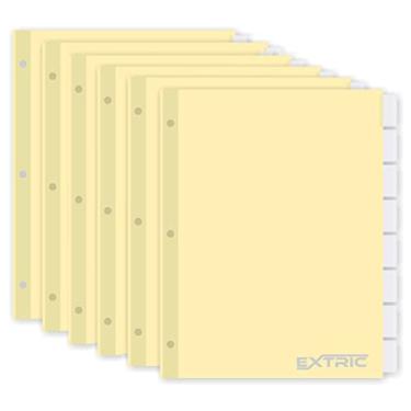 Imagem de Divisórias de fichário de 8 abas para fichário de 3 anéis, abas grandes transparentes inseríveis, divisória de papel tamanho carta, 21,6 x 28 cm, 6 conjuntos (48 divisórias no total)