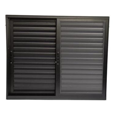 Imagem de Veneziana 3 folhas 1,20x1,50 sem grade no alumínio preto