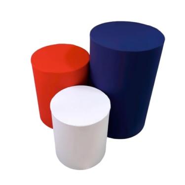 Imagem de Kit Capa Trio de Cilindro Decoração Festa Veste Facil(ROYAL/LARANJA/BRANCO)