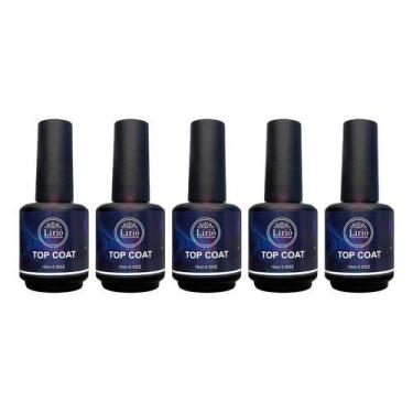 Imagem de Kit 5 Top Coat Lirió Led Uv Extra Brilho Unhas Acrigel Gel - Mr Vendas