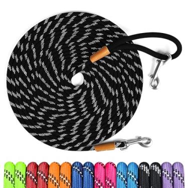 Imagem de lynxking Coleira longa refletiva para cães de 3 m e 1,5 m, 1,8 m, 1,5 m, coleira acolchoada para cães pequenos, médios e grandes