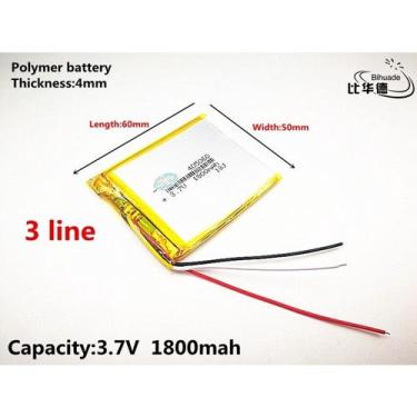 Imagem de 1 Unidade Com 3 Fios 405060 4mm X 50mm 60xmm 1800mah - bgb