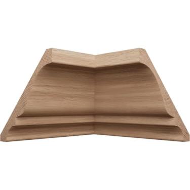 Imagem de 9,5 cm P x 8,5 cm A WM45 Americraft Solid Hardwood Stain Grade TrimPro Crown Molding Inside Corner, Red Oak (Matches Moulding MLDW01X05WM45RO)