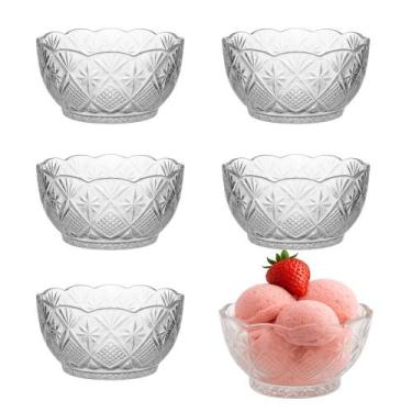 Imagem de Kit 6 Taça de Sobremesa Sorvete Doces de Vidro Toffee 150ml Em Casa Te