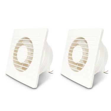 Imagem de Kit 2 Exaustor Banheiro Apartamento 18W Silencioso Bivolt 6 Polegadas 