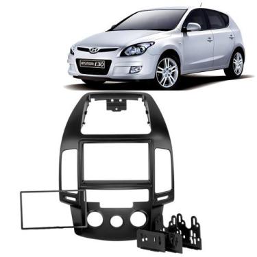 Imagem de Moldura 2 Din I30 Ar Analógico 2008 à 2012 Preta Painel Central Multim