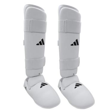 Imagem de Caneleira Karate adidas com Protetor de Pé Branca, Branco, M