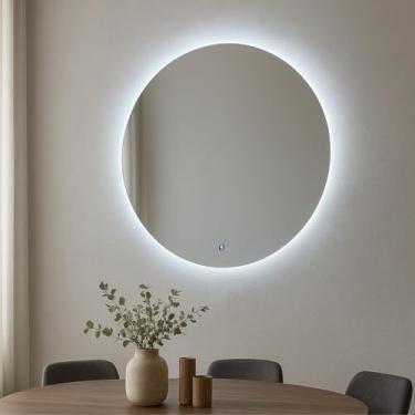 Imagem de Espelho Redondo em Vidro 60cm Iluminado Decorativo Luz Indireta