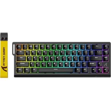 Imagem de X68 HE Teclado mecânico para jogos Rapid Trigger RGB 60% com fio TKL com atuação ajustável, interruptor magnético de efeito Hall, taxa de pesquisa de 8 KHz, montagem superior(Preto)