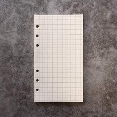 Imagem de Refil de papel para pasta de arquivo A5 / A6 com 6 furos (páginas de gráficos de grade, A6)