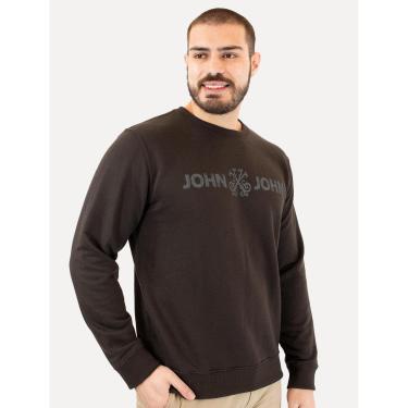 Imagem de Moletom John John Masculino New Basic Logo Marrom Médio-Masculino