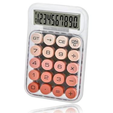Imagem de Calculadora Fofa Degradê Transparente 10 Dígitos Ecooda, Coral