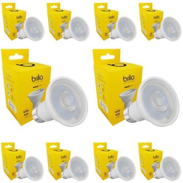 Imagem de Kit com 10 lâmpada led par20 7w 3000k e27 luz morna bivolt - brilia