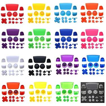 Imagem de Conjunto completo de botões para PS5 Joysticks Dpad R1 L1 R2 L2 Teclas de direção ABXY Botões Tampa de botão de gatilho para console de jogos Sony Playstion 5 PS5 BDM-010 (azul escuro 2)