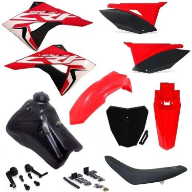 Imagem de Kit Plástico Biker Next Adaptável Crf 230 Xr 200 Xr 250 Tanque 9L 