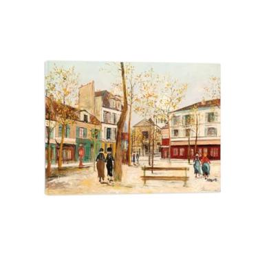 Imagem de Marice Utrilo Famous Paintings Wall Art Framed Canvas Pictures Wall Decor - Quarto Wall Art Painting-Reprodução em tela - Local 2/60x80cm24x31inch Emoldurado