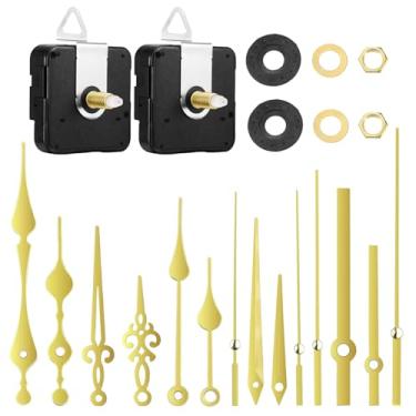 Imagem de ZZHXSM Kit de movimento de relógio de eixo longo de alto torque (inclui 5 pares de ponteiros de estilo diferente) peças de reposição de reparo de relógio
