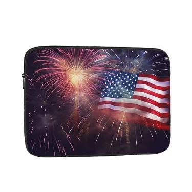 Imagem de Capa para laptop, fogos de artifício, bandeira americana, 4 de julho, bolsa para laptop, capa protetora para notebook de 10 polegadas