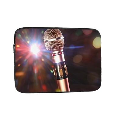 Imagem de Capa protetora para notebook com microfone de karaokê de 17 polegadas à prova de choque, resistente à água, bolsa de transporte, bolsa de computador, pasta de negócios portátil para homens e mulheres