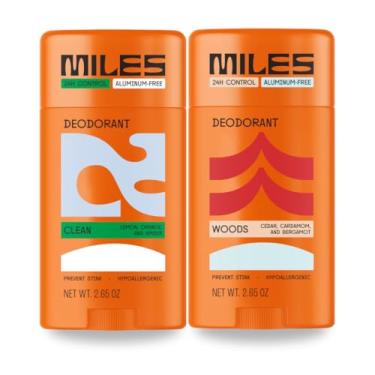 Imagem de Miles Desodorante infantil para meninos e meninas - Desodorante sem alumínio para crianças e adolescentes, natural, hipoalergênico, feito nos EUA - Perfume robusto + limpo, pacote com 2