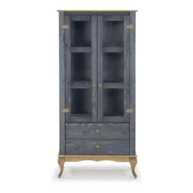 Imagem de Cristaleira 2 portas 2 gavetas - Denk, Azul