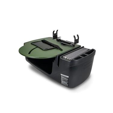 Imagem de AutoExec Mesa de carro AE-RMCD-PS-AG Roadmaster para sua estação de trabalho de veículos e escritório móvel, verde exército com suporte de impressora