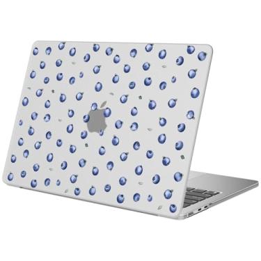 Imagem de BlHMCASE Compatível com MacBook Air de 15 polegadas 2025 2024 2023 versão M3 A3114 M2 A2941, linda capa rígida protetora de mirtilo para Mac Air 15