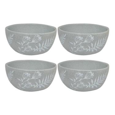 Imagem de Conjunto 4 Pratos Fundo Sopa Cerâmica Anastásia 611ml Cinza - Corona