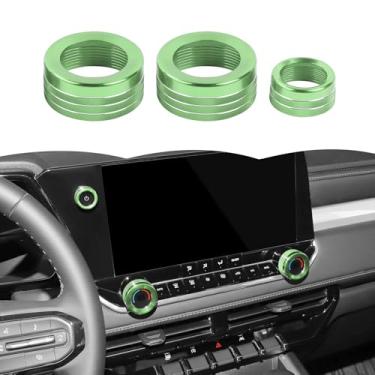Imagem de RT-TCZ Tampa do botão do botão do interruptor do console central, capa do botão do interruptor de rádio CA, acessórios interiores para Chevrolet Chevy Colorado 2024 2025 (verde)