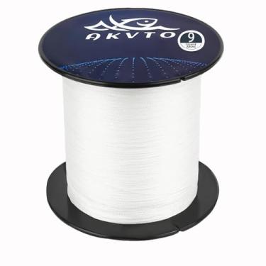 Imagem de AKVTO Linha de pesca trançada, 9 fios, 300 metros, alta sensibilidade, resistente à abrasão (branco, 0,40 mm/36,3 kg)