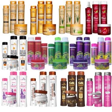 Imagem de Kit Mahair 12 Produtos para Cabelo, Shampoo, Condicionador, Máscara, Leave-in, 4 Unidades de Cada, Escolha entre Diversos Tratamentos