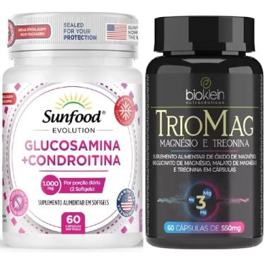 Imagem de KIT 1 GLUCOSAMINA CONDROITINA + 1 MAGNÉSIO E TREONINA