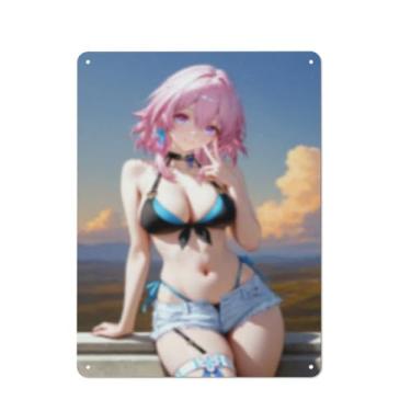 Imagem de Hot Sexy Anime Girl Poster Art Poster Tin Sign Vintage Wall Art Decoration Poster 30,5 x 40,6 cm, AI058