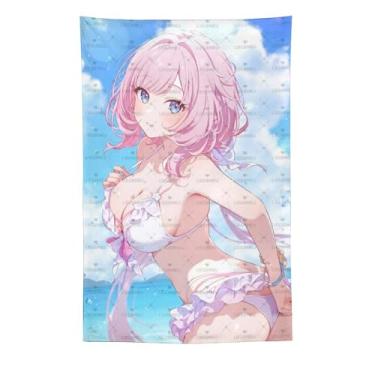 Imagem de LIEGBMEU Sexy Bikini Hot Anime Girl Tapeçaria 152.4 cm x 228.6 cm Interior Exterior Wall Quilt Art Decoração de Tapeçaria Caprichosa, Aa017