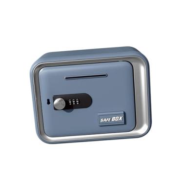 Imagem de Fenteer Cofrinho infantil com senha para economizar dinheiro, pote de poupança de grande capacidade, cofrinho para crianças, presentes para festas de fim de, Azul