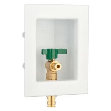 Imagem de Lidertik(1 Pacote) Válvula de Saída de Máquina de Gelo Pré-Montada Pex-A de Expansão de 1/2" Caixa de Parede de Linha de Água de Refrigerador Embutida de 1/4" com Válvula de Corte Li-Zbqh-530